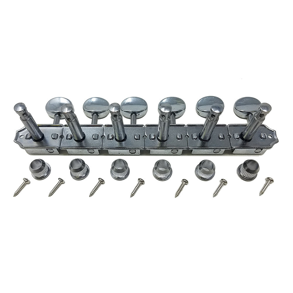 Wilkinson WJ55 Kluson Style Guitar Machine Heads Set of 6 Inline, Chrome