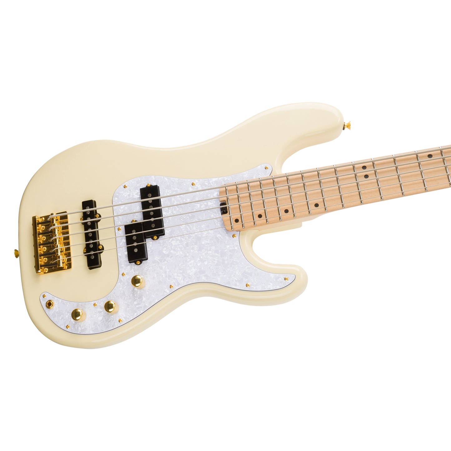 Allen Eden Guitars Celeste V Electric Bass Guitar Magnolia White