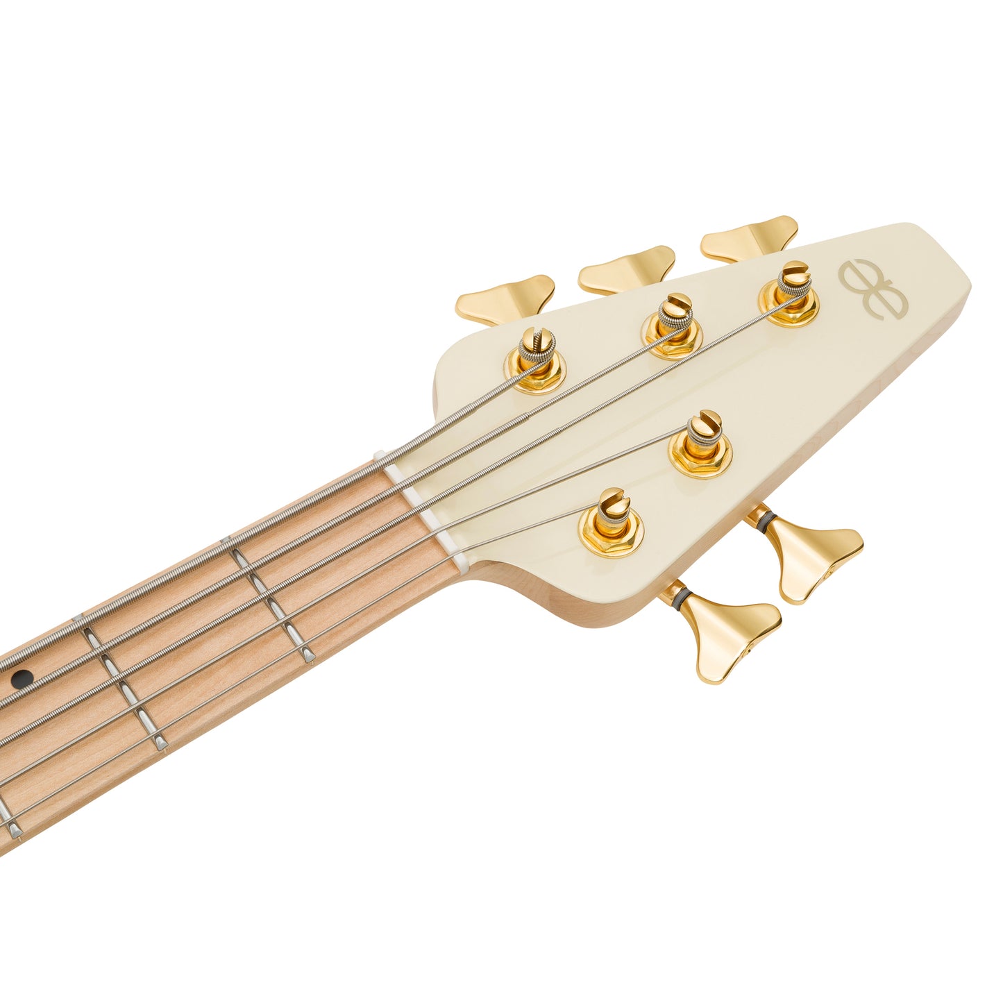 Allen Eden Guitars Celeste V Electric Bass Guitar Magnolia White
