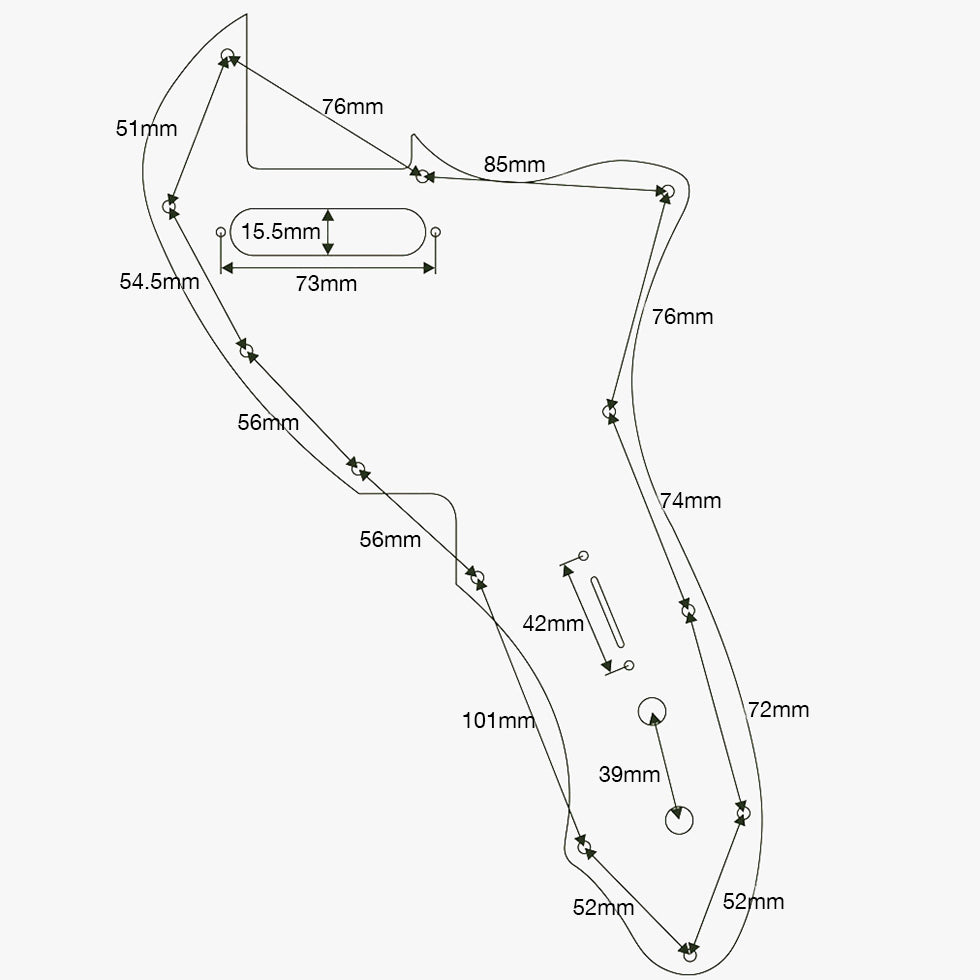 Allen Eden 69' T-Style Re-Issue Style Guitar Pickguard White Pearl