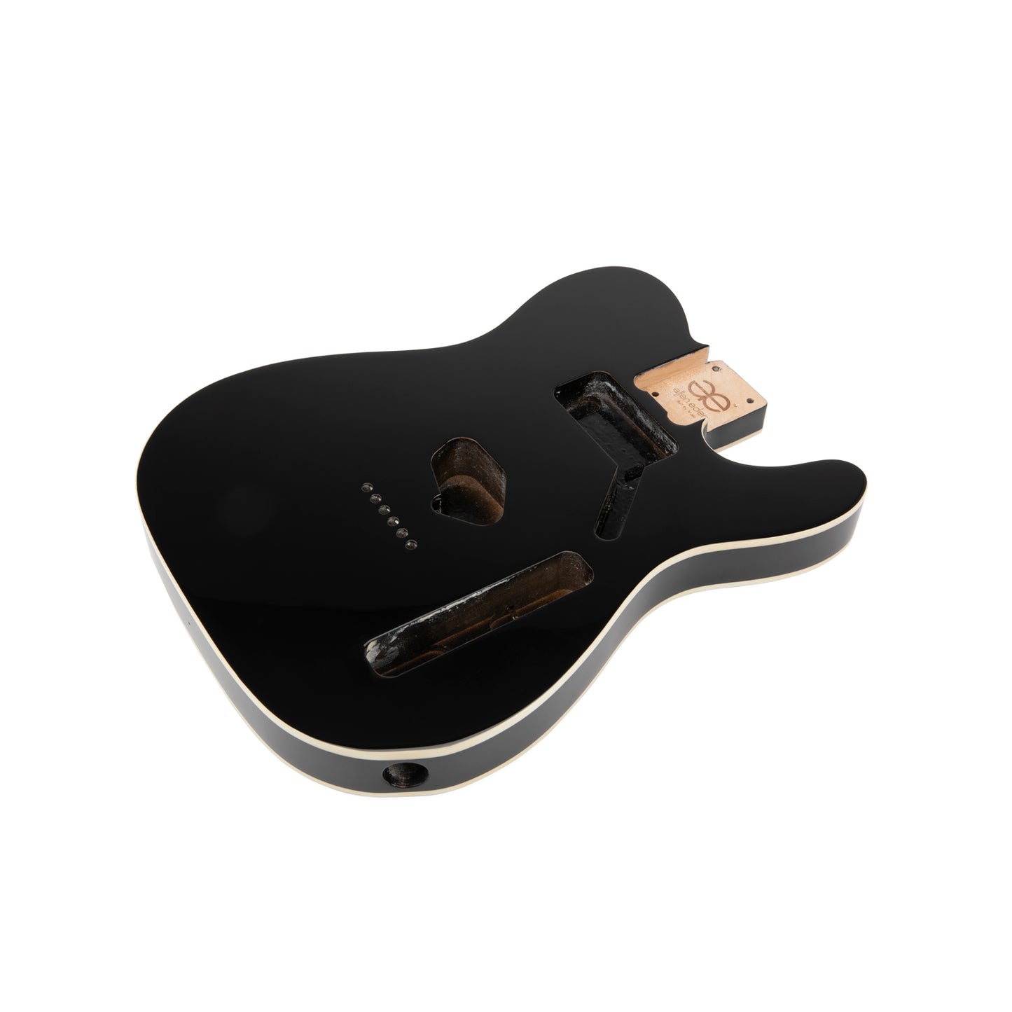 AE Guitars® T-Style Alder Replacement Guitar Body Black with Dbl Binding
