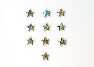 Set of 10 Real Abalone Pre-cut Star Inlay for Custom Guitar - 7mm Diameter
