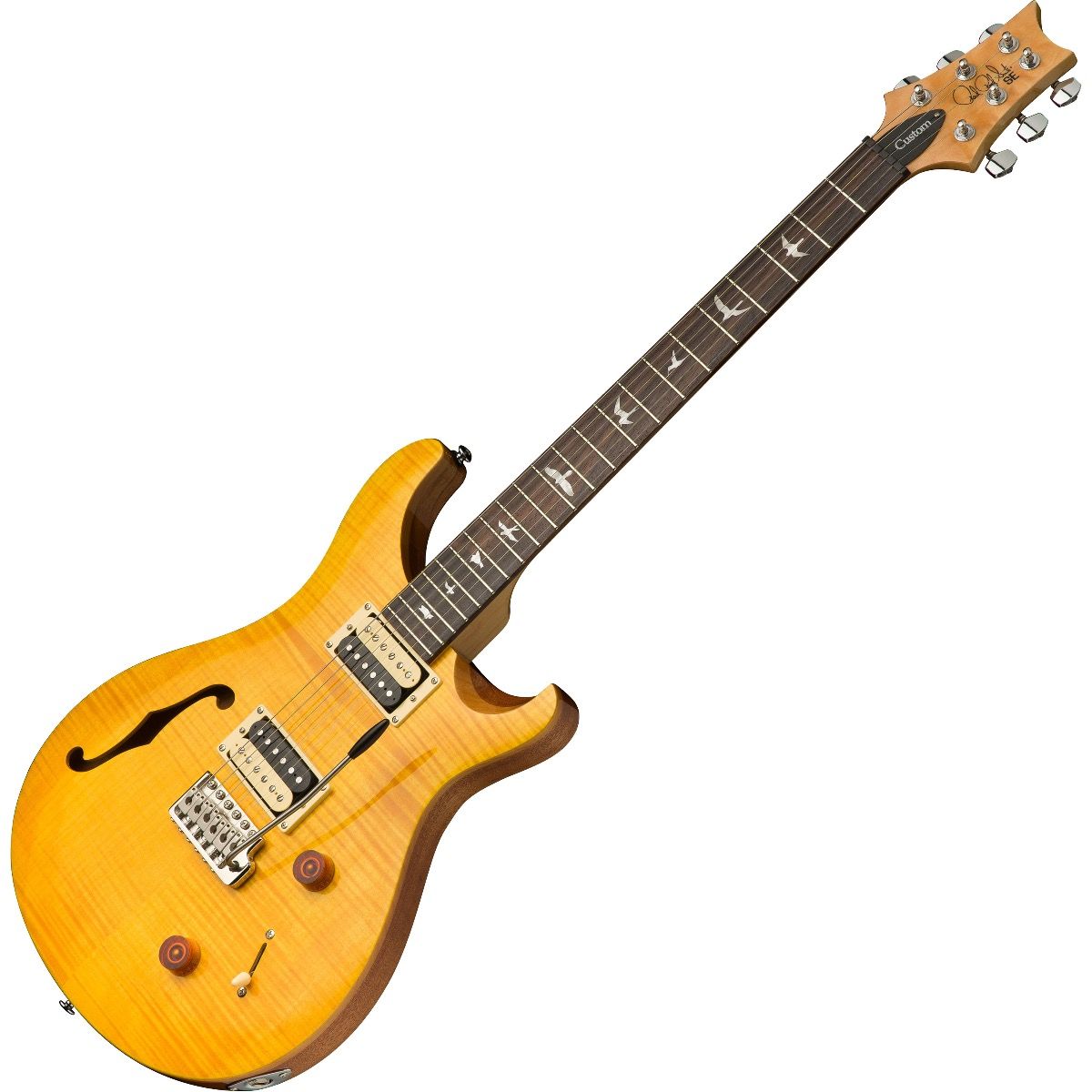PRS SE Custom 22 Semi-Hollow Electric Guitar - Santana Yellow