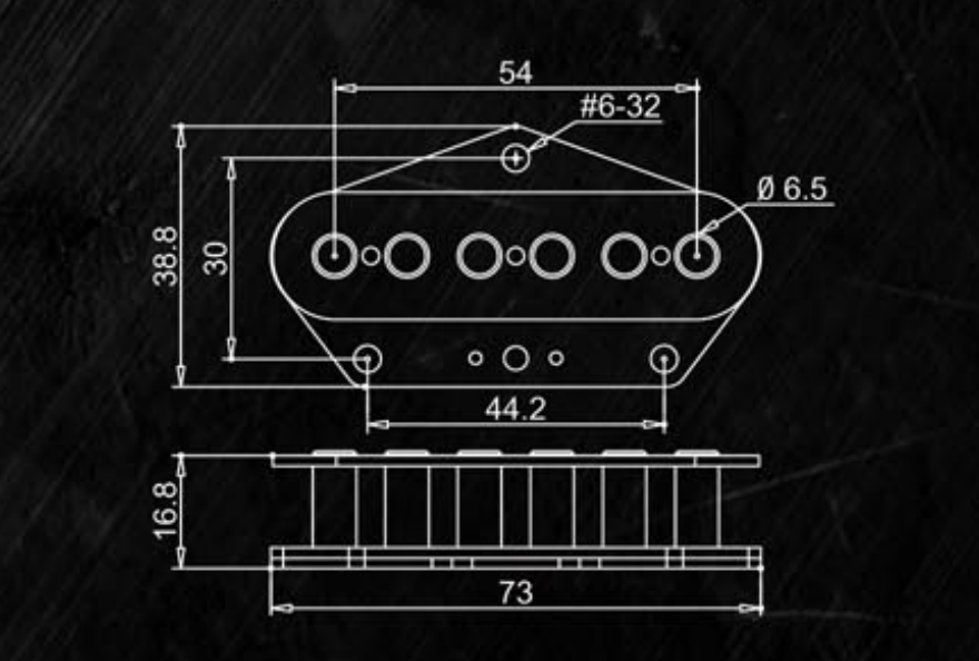 Artec "TRC" Big Dot Tele Pickup Ceramic Bar Pickup Bridge