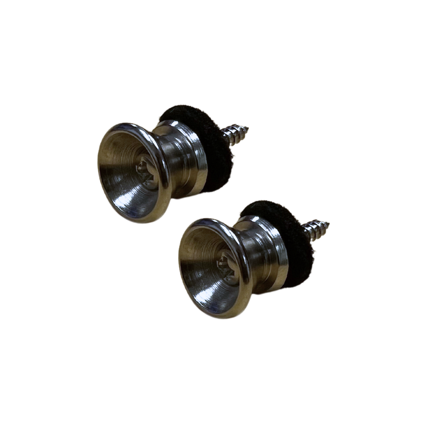 Chrome Guitar Strap Button Set With Screws And Pads Two End Pin Acoustic Electric