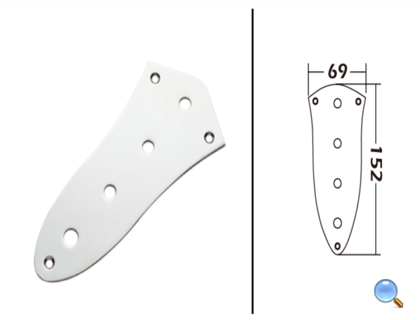 Chrome Control Plate for Bass