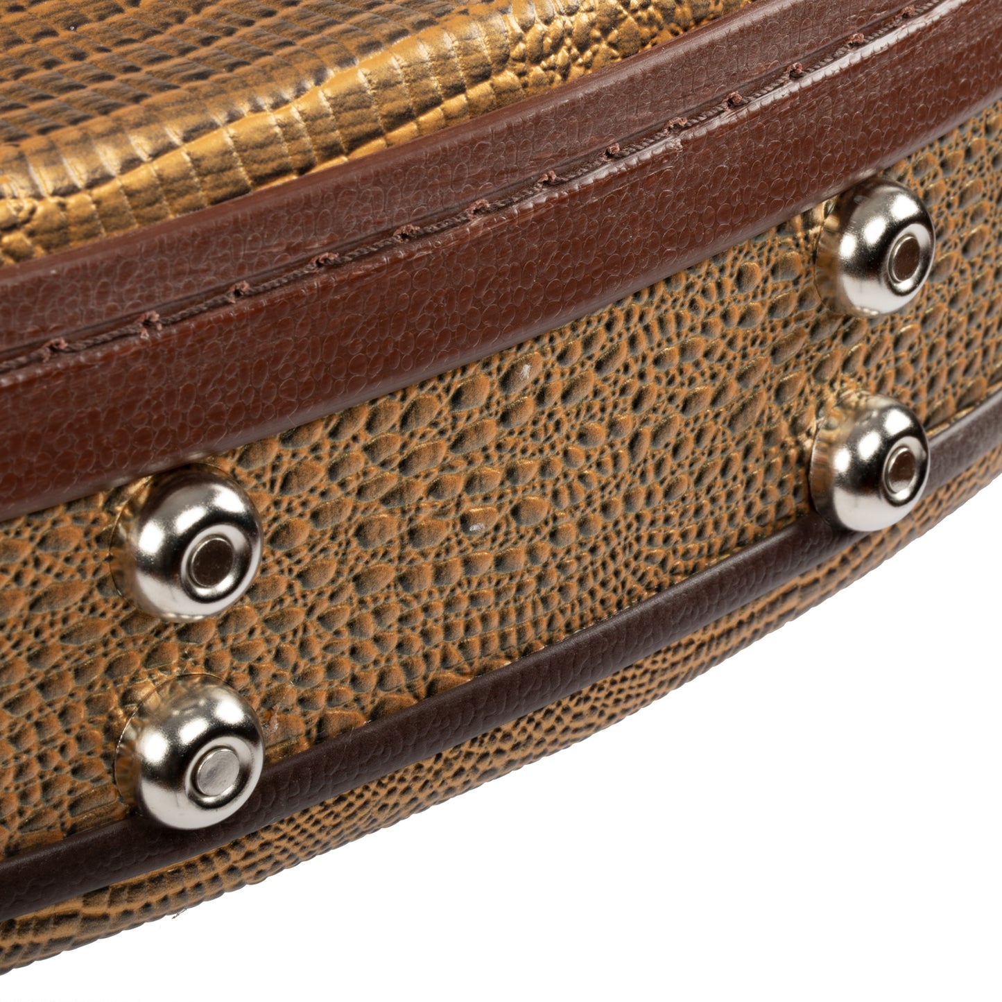 Allen Eden Brown Leather Hardshell Guitar Case Alligator for SG / Tele Styles