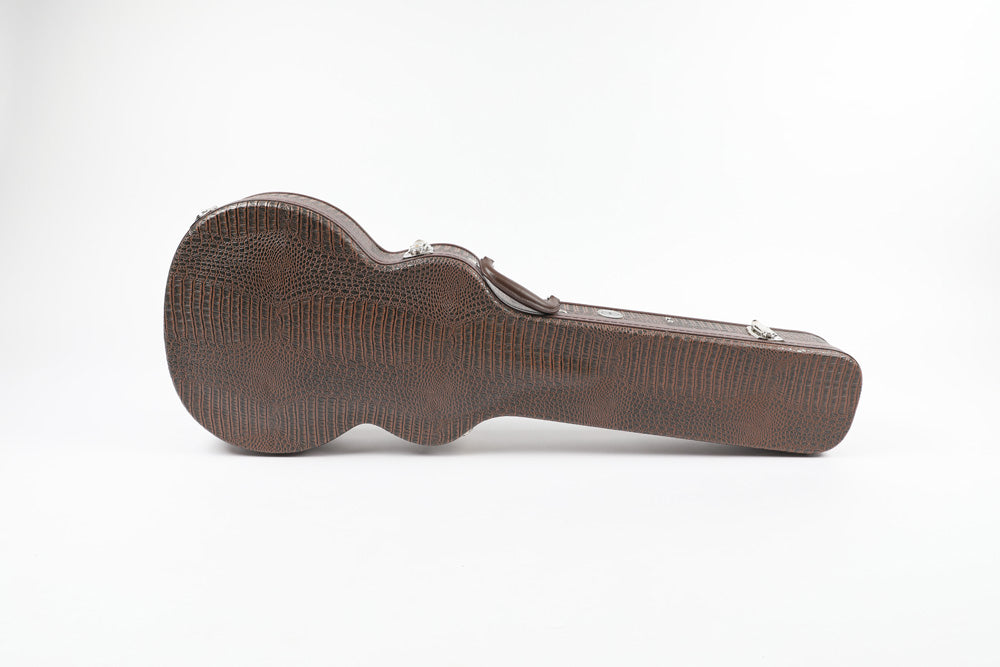 Allen Eden Brown Alligator Skin Hardshell Guitar Case for Arch Top Les Paul Styles