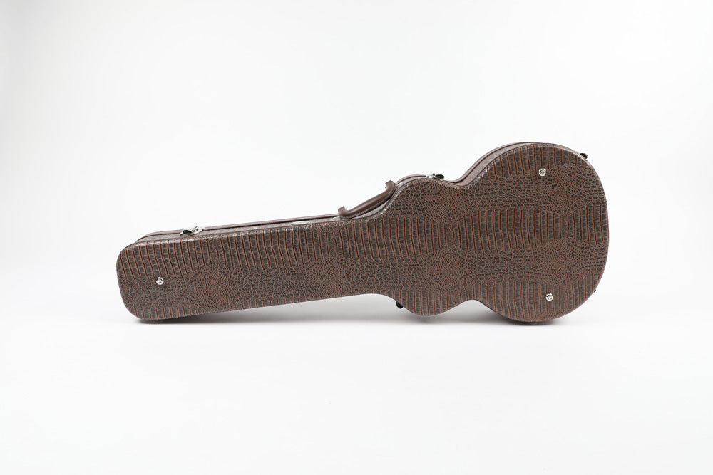 Allen Eden Brown Alligator Skin Hardshell Guitar Case for Arch Top Les Paul Styles
