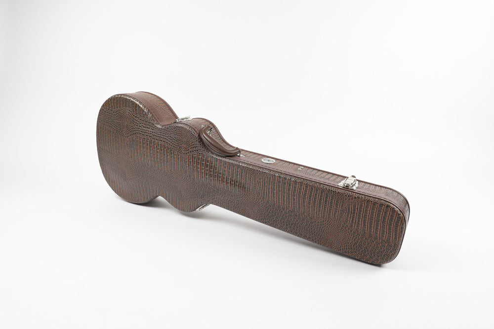 Allen Eden Brown Alligator Skin Hardshell Guitar Case for Arch Top Les Paul Styles