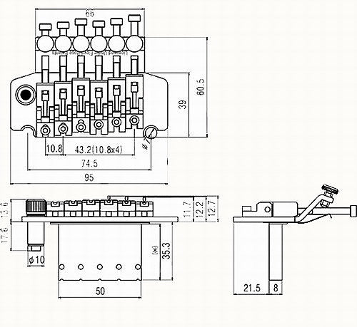 Floyd Rose Lic Tremolo Bridge Double Locking Chrome #BL001-CR