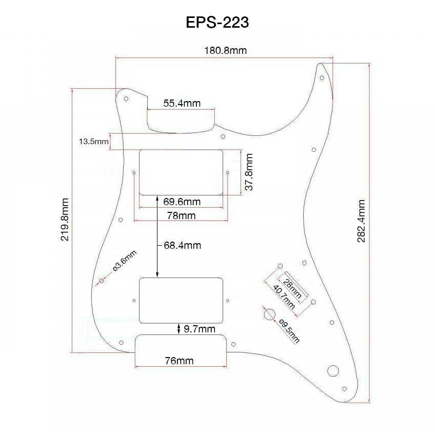 AE Guitars® HH Strat 3-PLY TO/B/W Tortoise Shell Pickguard