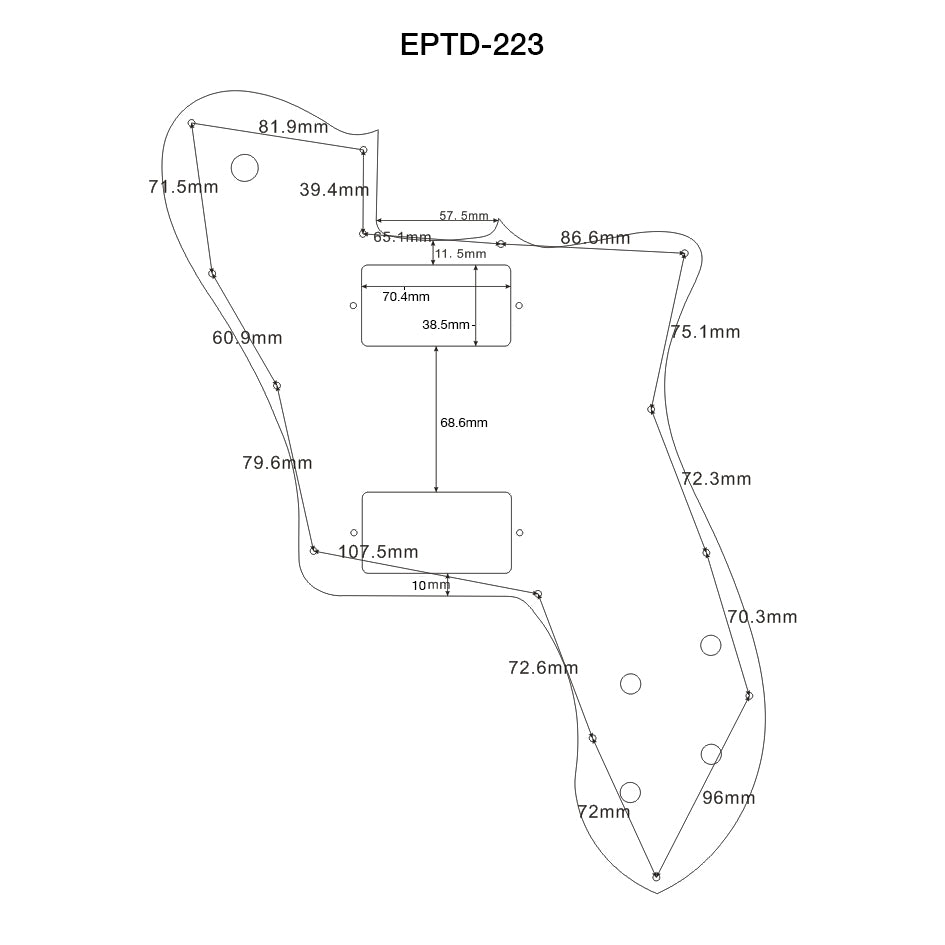 AE Guitars® HH Tele Deluxe 3-PLY W/B/W White Pickguard