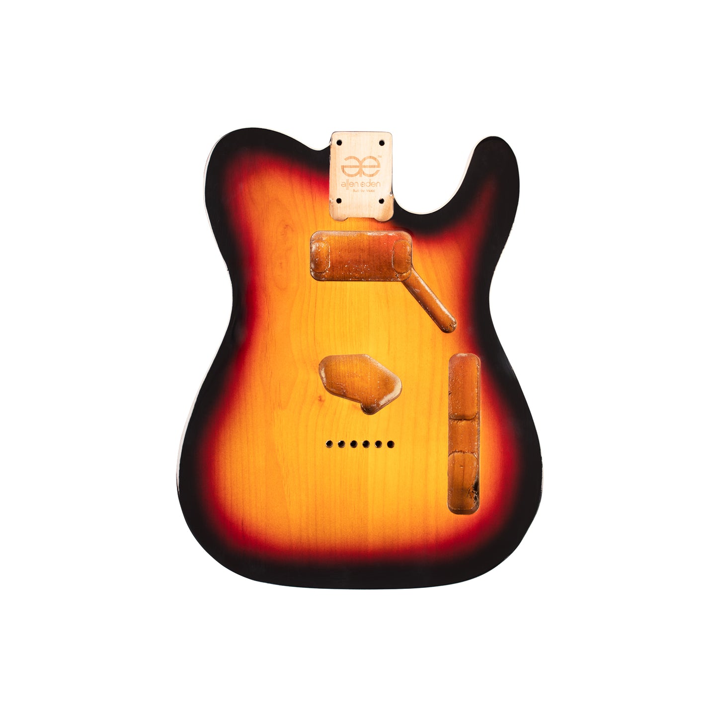 AE Guitars® T-Style Alder Replacement Guitar Body 3-Tone Sunburst with Dbl Binding