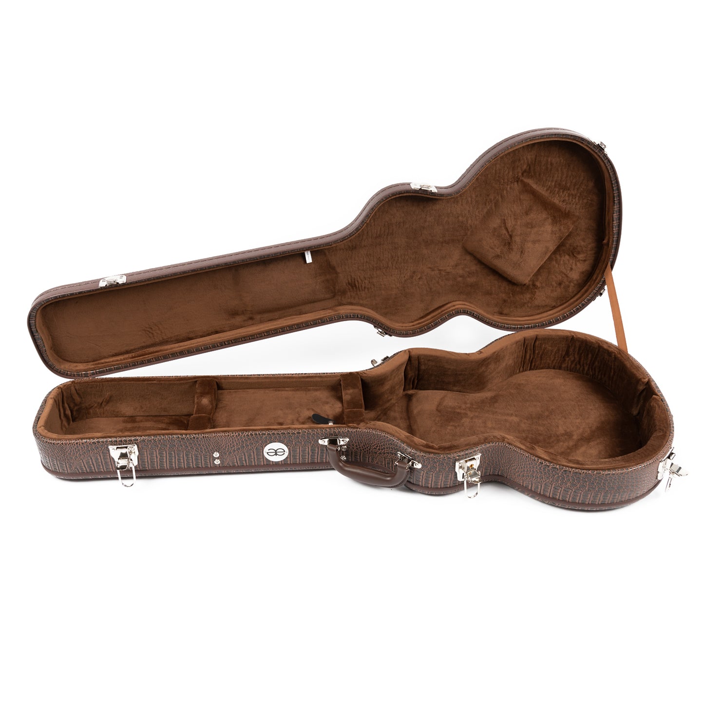 Allen Eden Brown Alligator Skin Hardshell Guitar Case for Arch Top Les Paul Styles
