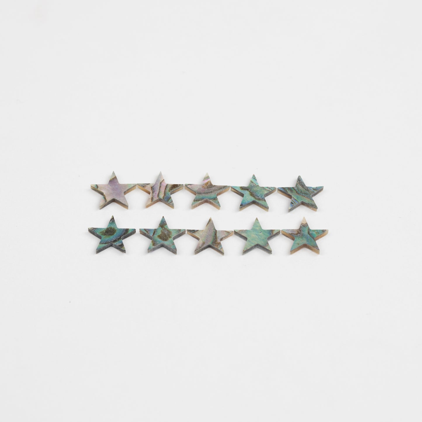 Set of 10 Real Abalone Star Inlays for Custom Guitar 11 mm