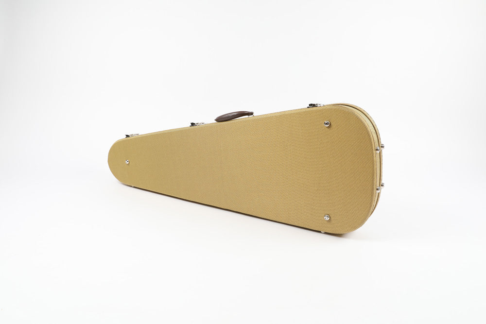 Teardrop Tweed Guitar Case with Burgundy Plush Lining for Strat/Tele Styles