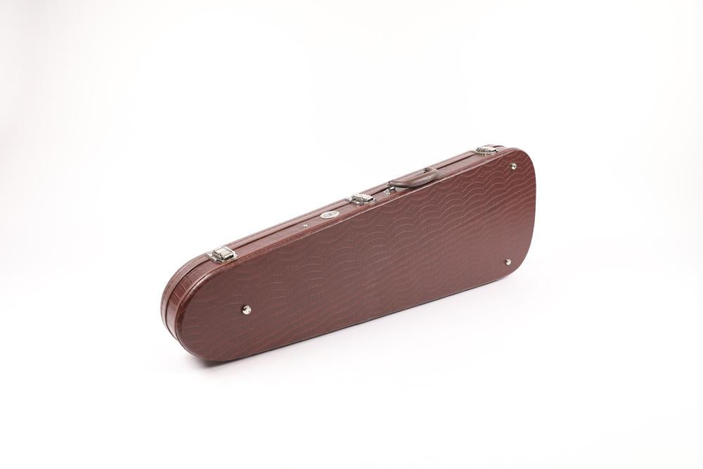 Teardrop Brown Leather Case with Brown Plush Lining for Strat/Tele Styles
