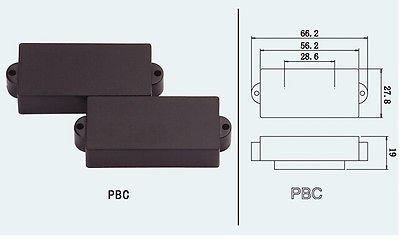 Mings Closed Cover 4 String P Bass Pickup Set Black #PBC