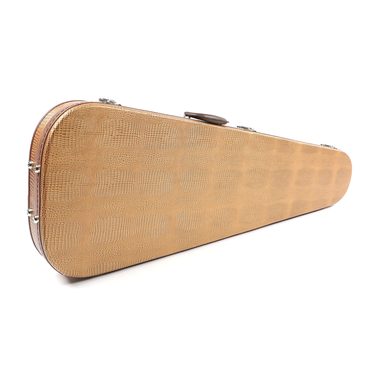 Allen Eden Snake Skin Teardrop Bass Case with Cheetah Plush Lining