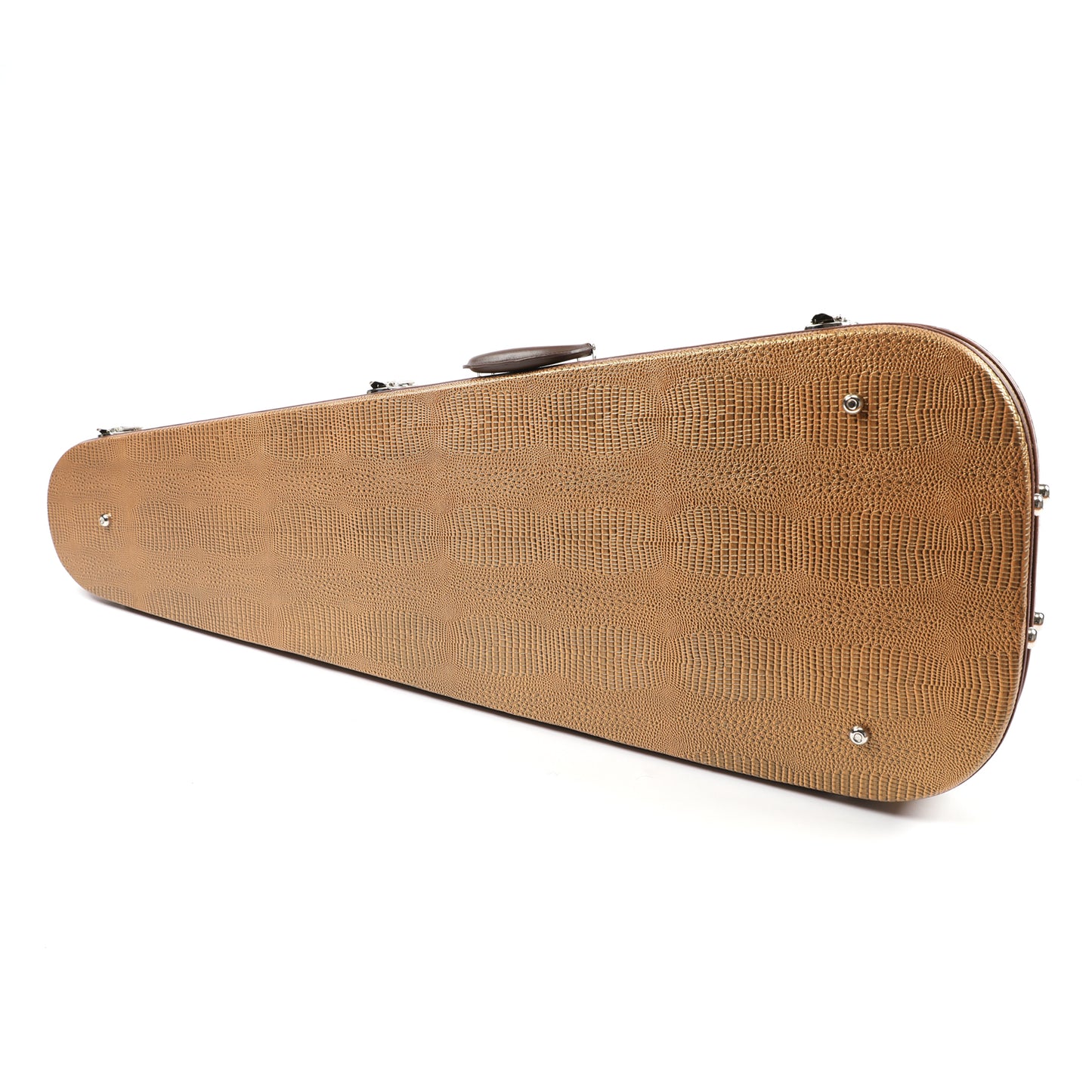 Allen Eden Snake Skin Teardrop Bass Case with Cheetah Plush Lining