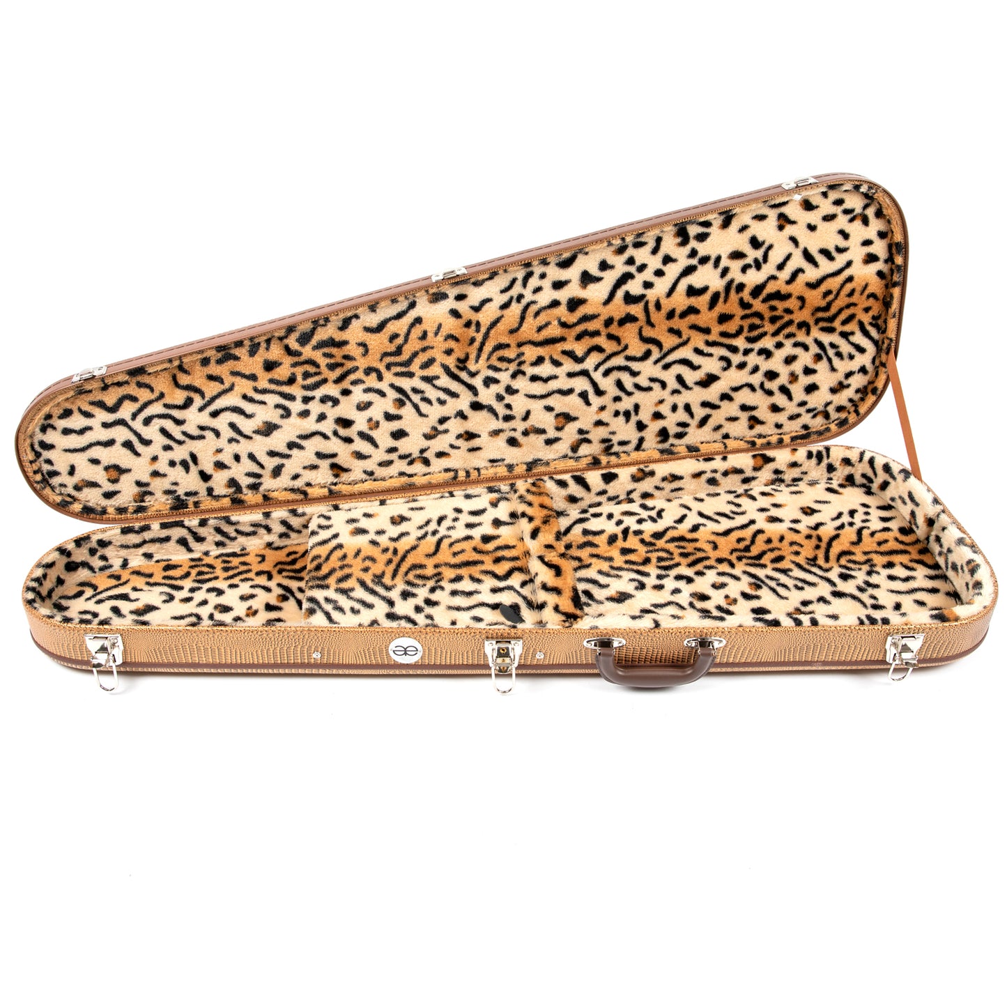 Allen Eden Snake Skin Teardrop Bass Case with Cheetah Plush Lining