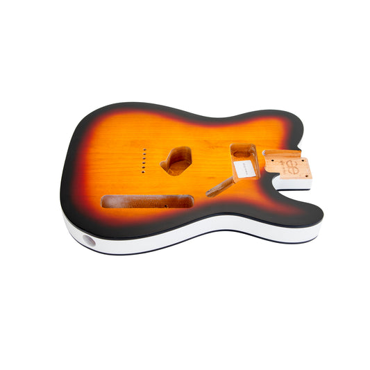 AE Guitars® T-Style Alder Guitar Body Sunburst and White Sides