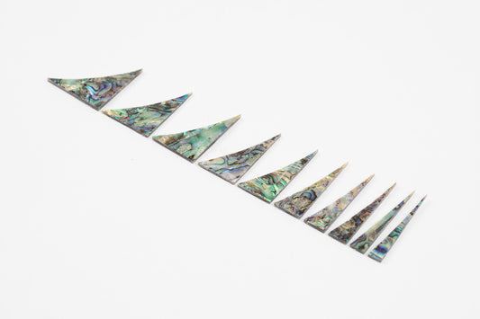 Set of 10 Real Abalone Pre-cut Shark Inlays for Custom Guitar