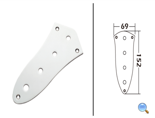 Chrome Control Plate for Bass