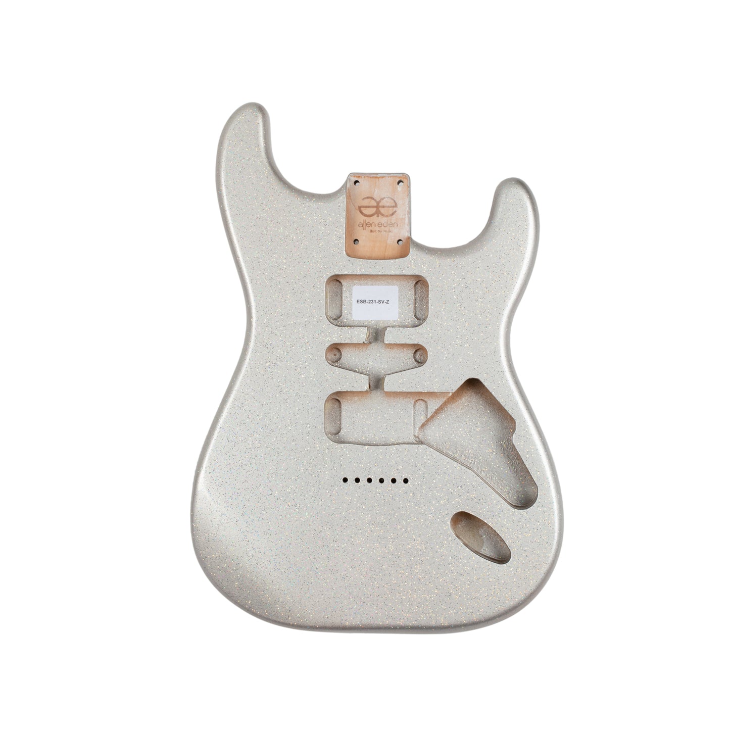 AE Guitars® S-Style Alder Replacement Guitar Body Silver Variant Flake