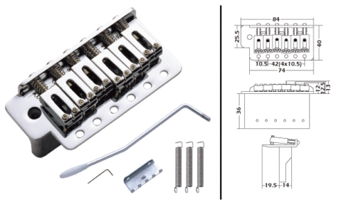 Tremolo Bridge Set for Strat Style Guitars Gold SB002-GD