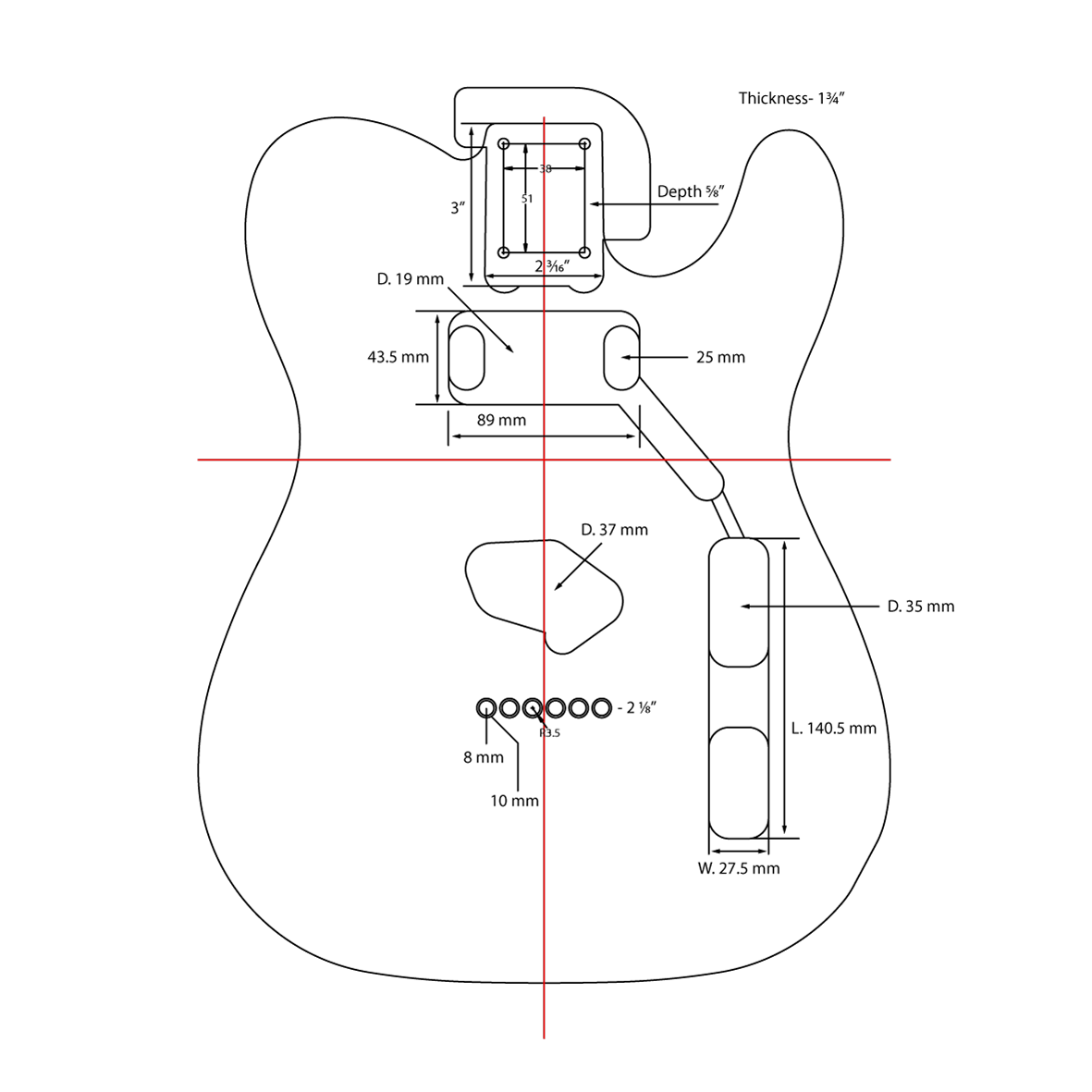 AE Guitars® T-Style Alder Replacement Guitar Body Mercury