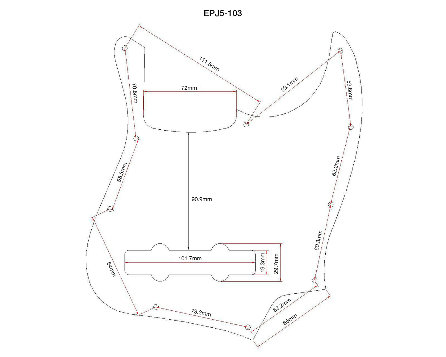 American Standard 5-String Jazz Bass Pickguard