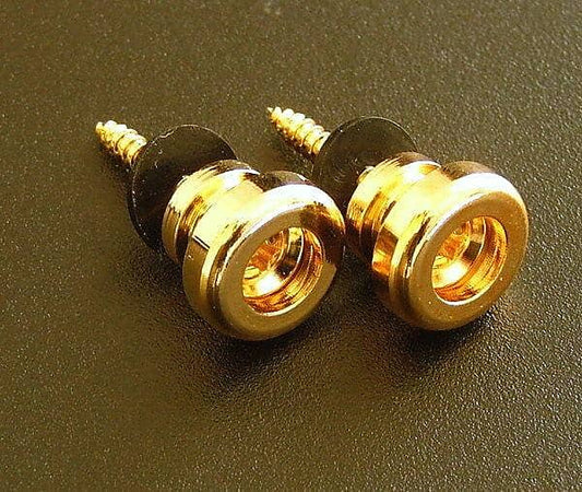 Gold Guitar Strap Buttons with Washers & Screws