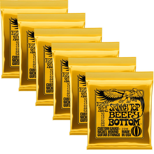 Ernie Ball Skinny Top Beefy Bottom Slinky Nickel Wound Electric Strings 6 Pack