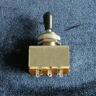 3 Way Closed Guitar Toggle Switch Chrome with Black Cap